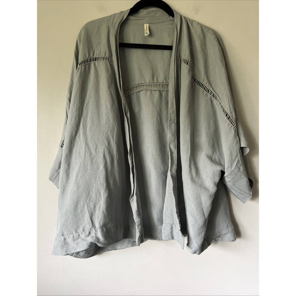 Sister Soul Norway Linen Blend Open Top Kimono Cardigan Shrug Size 1